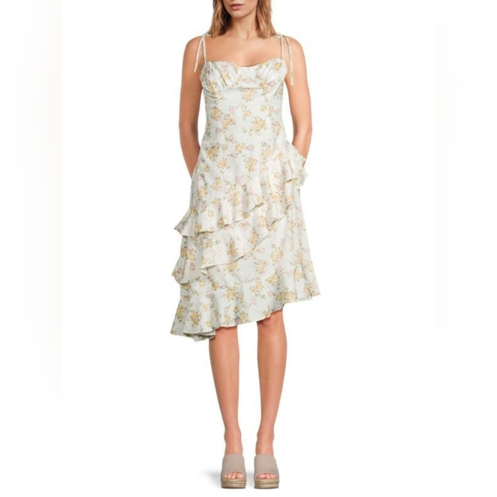 70/21 Floral Asymmetric Dress